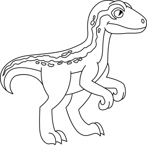 Cartoon Velociraptor Coloring Page